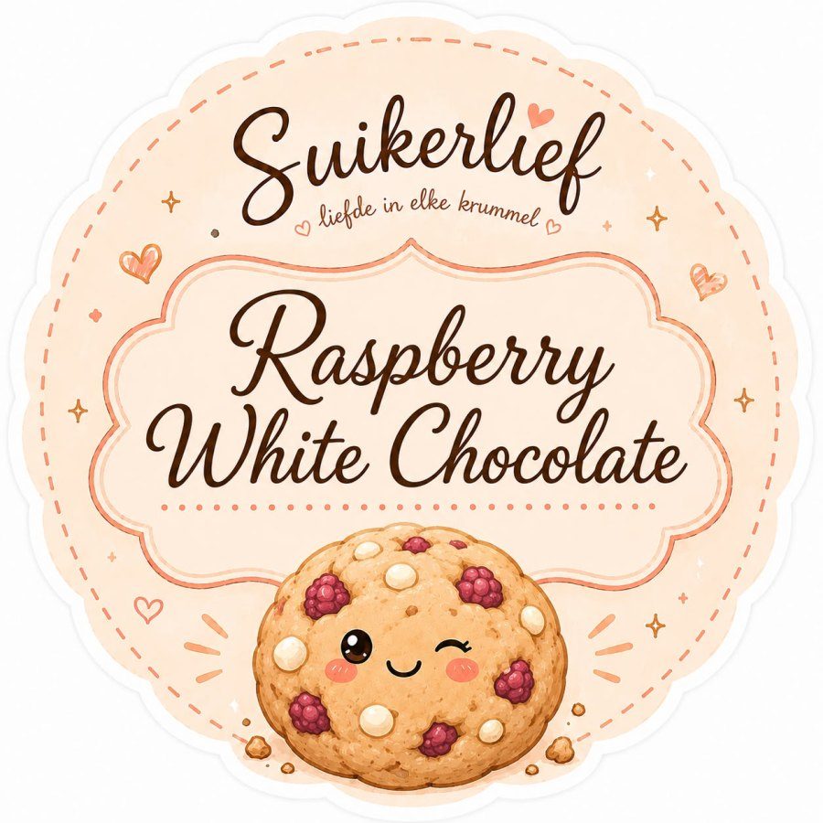 Raspberry White Chocolate cookie by Suikerlief (illustration)